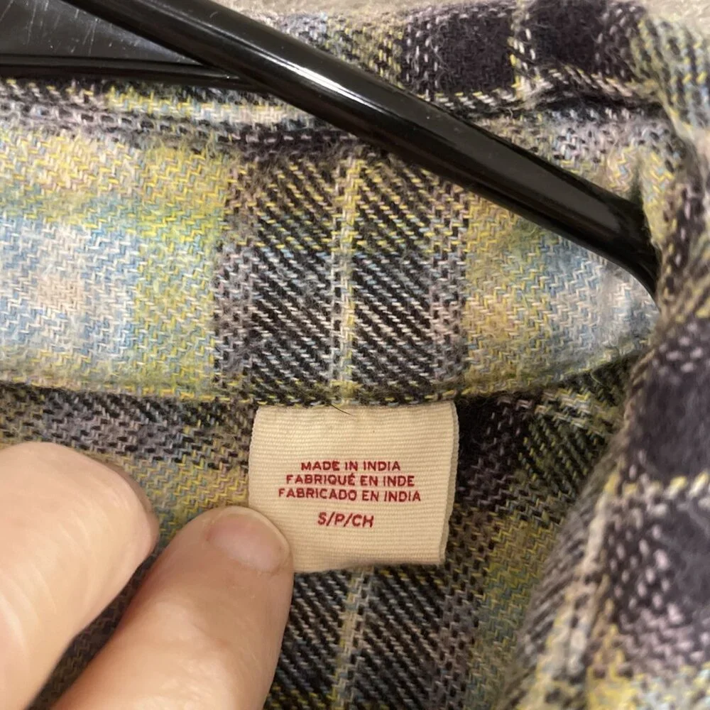 Levis Plaid Relaxed Fit Flannel Long Sleeve Button up Shirt‎ Men’s Sz S Green